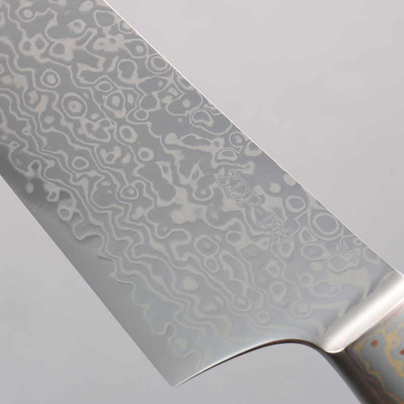Kajin ZDP189 Damas Migaki Terminé Kirituke Gyuto 210mm Manipuler Corian Incrustation Turquoise - japanny-FR